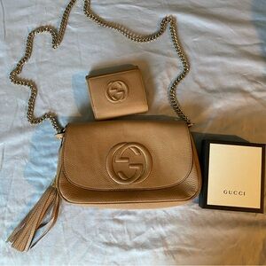 Gucci Soho Disco Leather Crossbody bag AND matching wallet